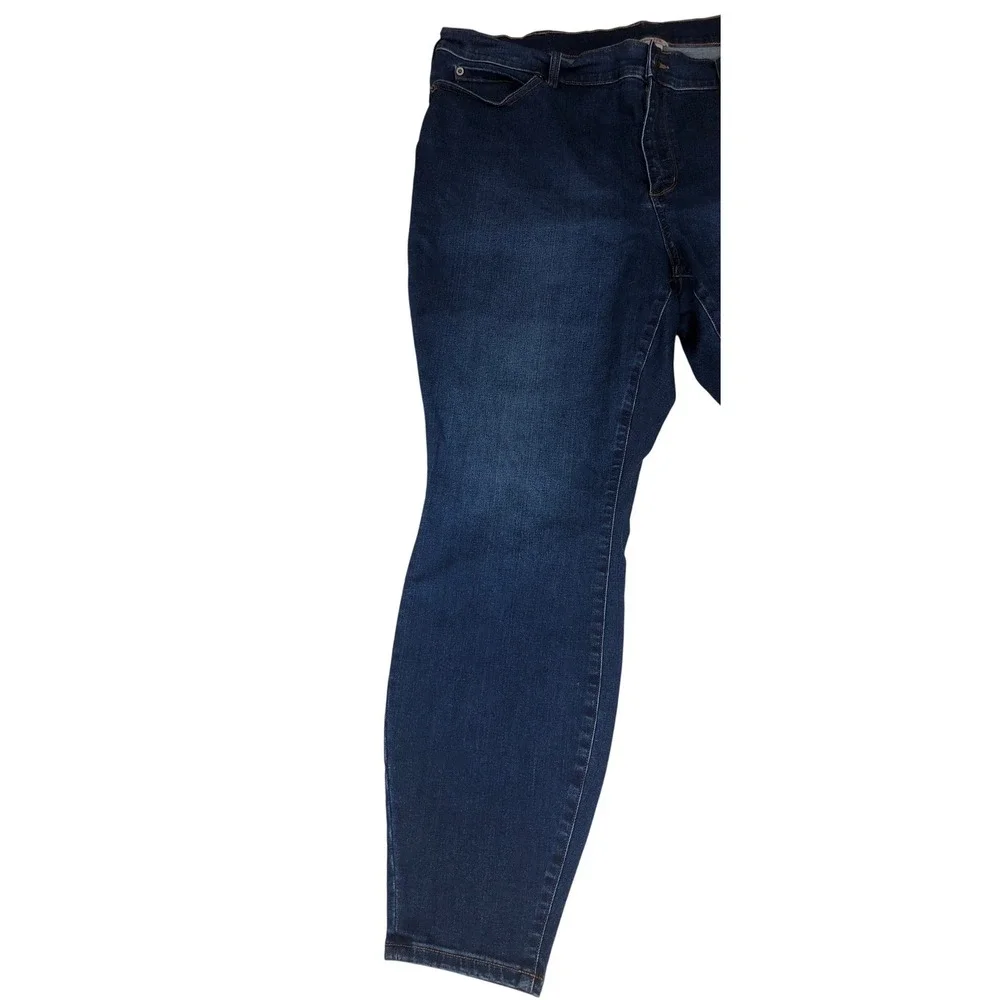 Duluth Trading Co Womens 20W Regular Skinny Jeans Dark Wash Indigo Stretch Denim